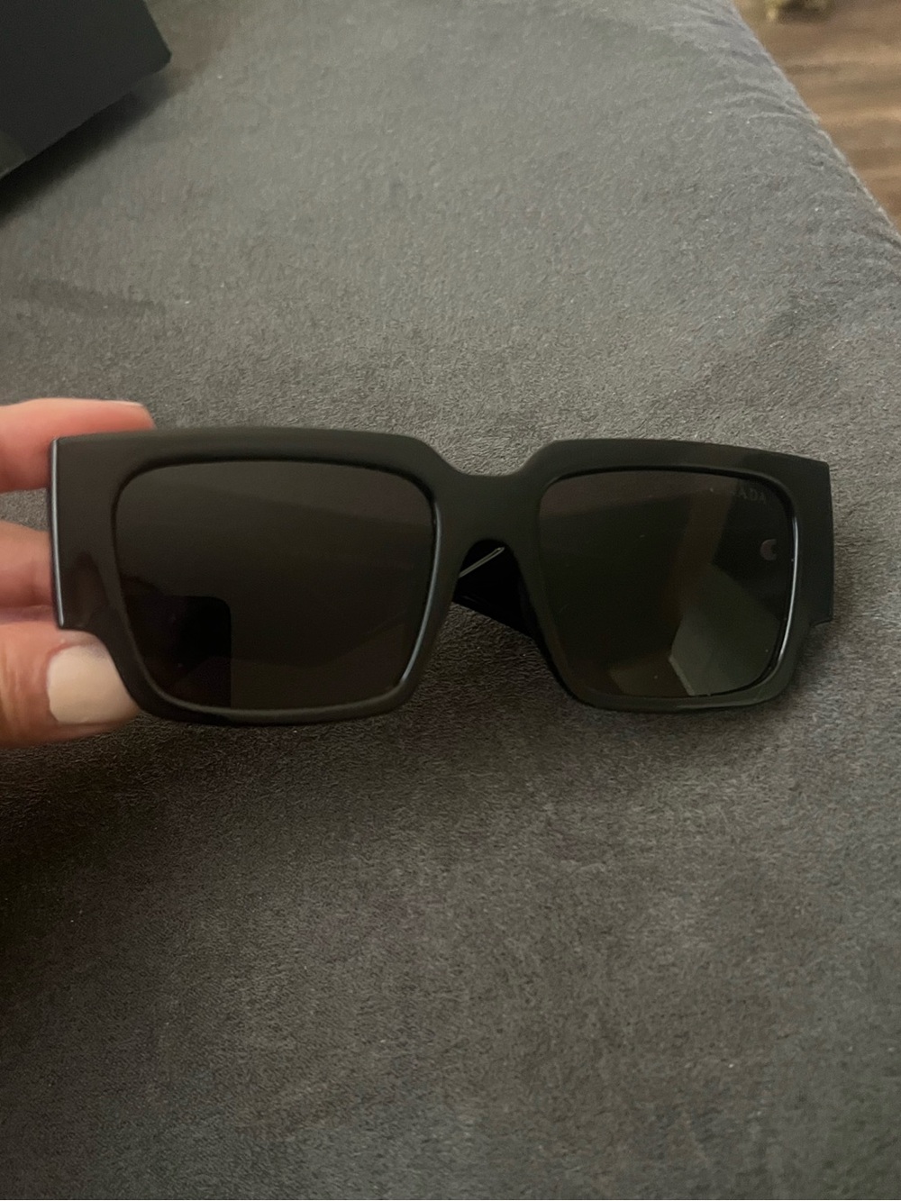 Prada Oversized Black Rectangular Sunglasses